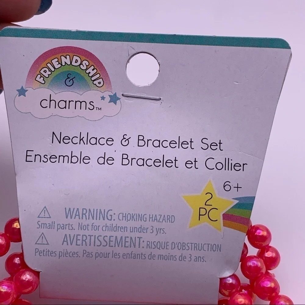 Girls Pink Unicorn Earrings, Necklace and Bracelet Set